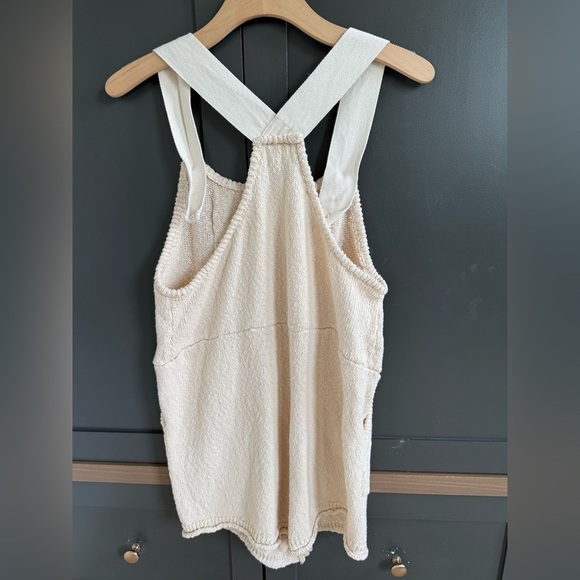 Anthropologie Mable Cream Knit Overall Romper Oatmeal Light Tan Color • L - Picture 6 of 9